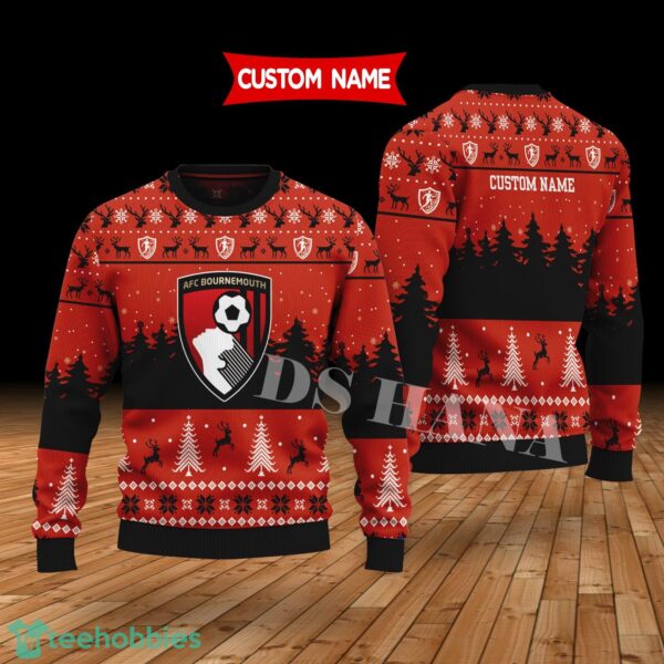 AFC Bournemouth Custom Name Merry Xmas Sweater For Soccer Sport Team's Fans Sweater Product Photo 1