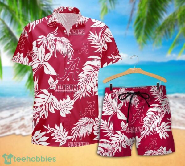 Alabama Crimson Tide Tropical Pattern Combo Hawaii Shirt and Shorts For Fans Product Photo 2