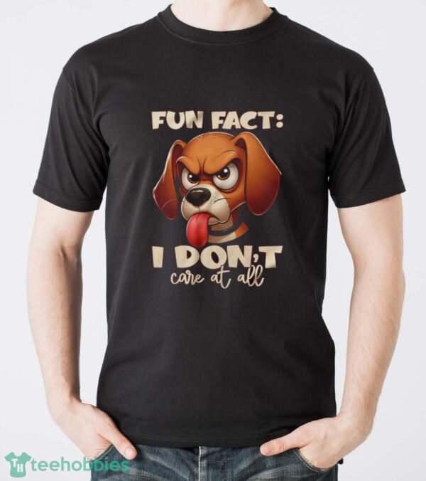 Angry Cartoon Dog Shirt, Fun Fact I Don't Care At All Tee, Funny Pet Lover Top - Men T-Shirt
