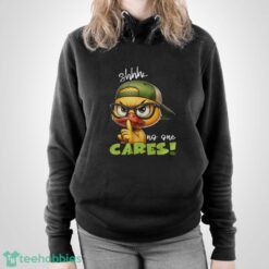 Angy Cartoon Duck Shirt, Shh No One Cares Tee, Funny Quote Shirt - Unisex Pullover Hoodie