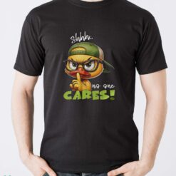 Angy Cartoon Duck Shirt, Shh No One Cares Tee, Funny Quote Shirt - Men T-Shirt