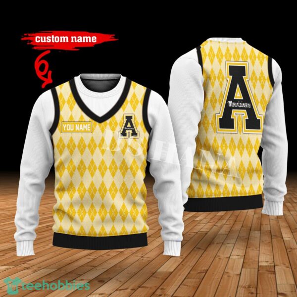 App State Mountaineers Custom Name New Style Sweater Ghile Style 3D Print Christmas Sweater Product Photo 1