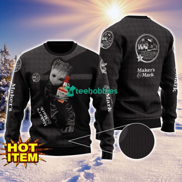 Baby Groot Hug Maker's Mark Ugly Christmas 3D Sweater All Over Print Product Photo 1