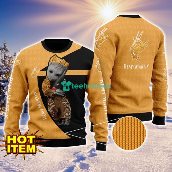 Baby Groot Hug Remy Martin Ugly Christmas 3D Sweater All Over Print Product Photo 1
