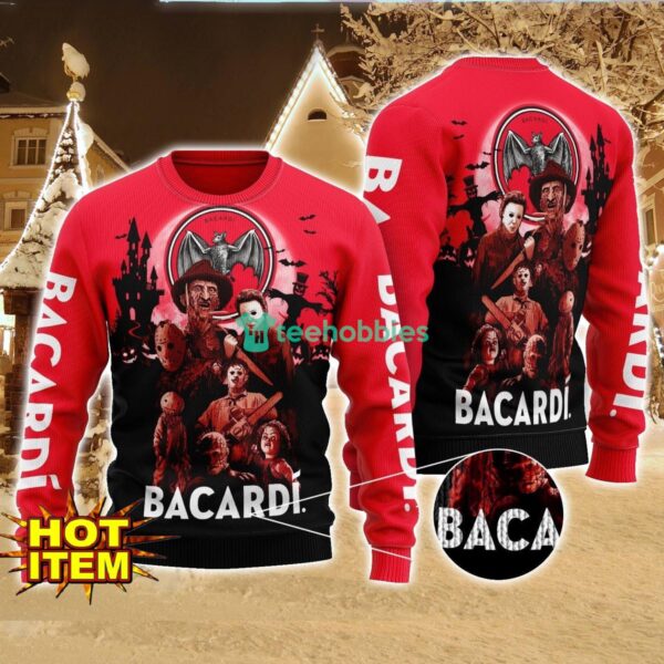 Bacardi Rum Horror Halloween Night All Over Print Sweater Halloween Sweater Gift Ideas Product Photo 1