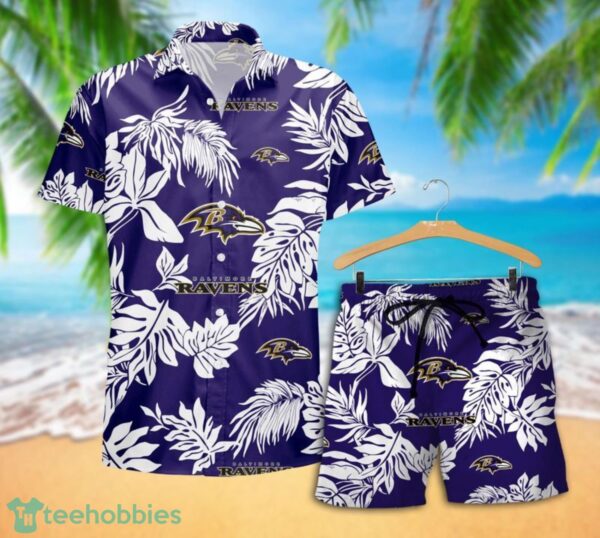 Baltimore Ravens Tropical Pattern Combo Hawaii Shirt and Shorts For Fans Product Photo 2