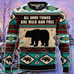 Bear Wild And Free Christmas Ugly 3D Sweater Style Gift Product Photo 1