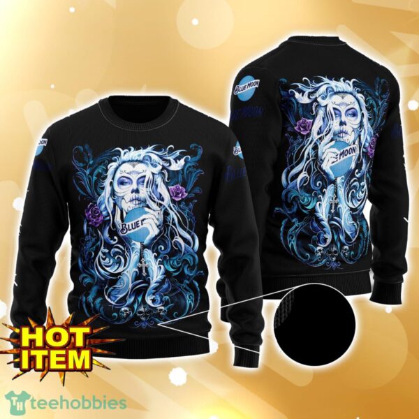 Blue Moon Tattoo Girl 3D Ugly Christmas Sweater For Men And Women Product Photo 1