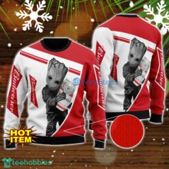 Budweiser Beer And Baby Groot 3D Ugly Christmas Sweater For Men And Women Christmas Gift Product Photo 1