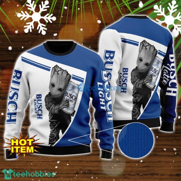 Busch Light And Baby Groot 3D Ugly Christmas Sweater For Men And Women Christmas Gift Product Photo 1