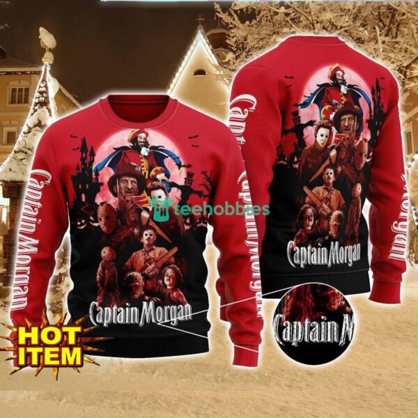 Captain Morgan Horror Halloween Night All Over Print Sweater Halloween Sweater Gift Ideas Product Photo 1