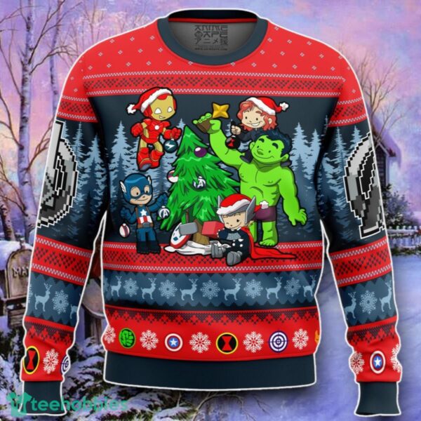 Christmas Avengers Chibi Marvel Comics Ugly Christmas 3D Sweater Style Gift Product Photo 1