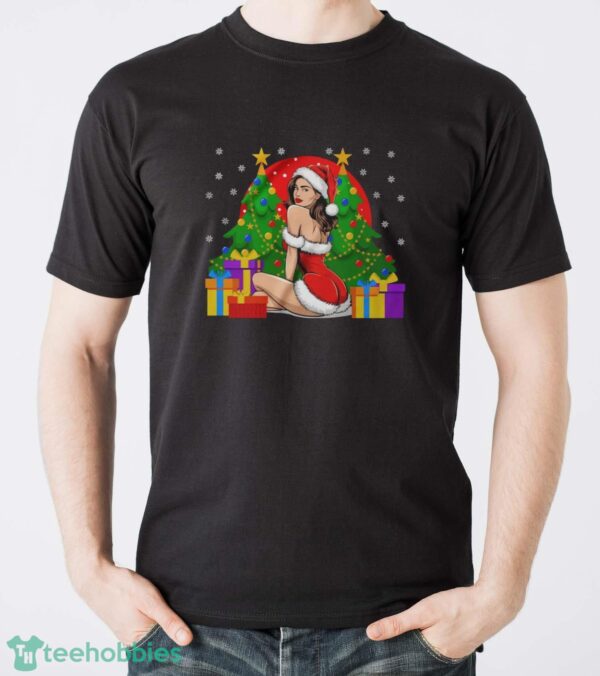 Christmas Sexy Santa Girl Pin-Up Sweatshirt, Cheeky Santa Girl Hoodie - Men T-Shirt