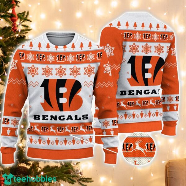 Cincinnati Bengals Logo Ugly Christmas Sweater 3D Printed Unisex Sweater For Men And Women Product Photo 1