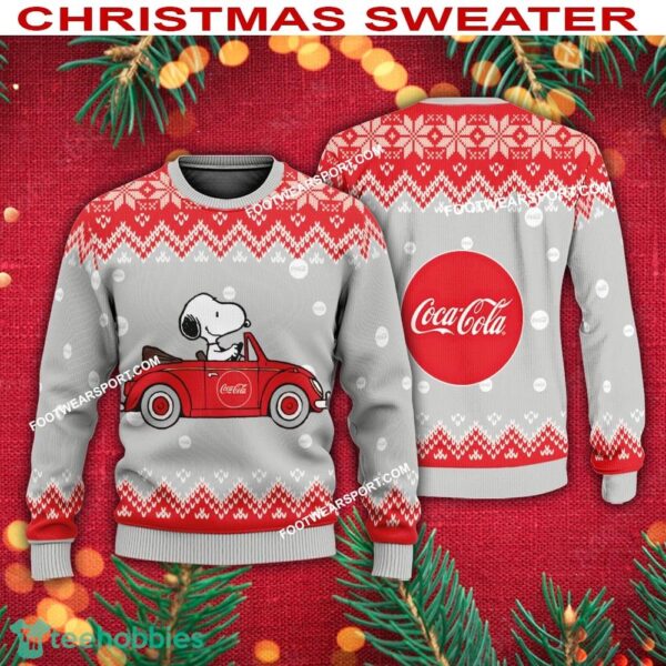 Coca Cola Snoopy Driving A Car Christmas Sweater For Men Women - Coca Cola Snoopy Driving A Car Christmas Sweater For Men Women