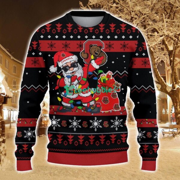 Cornell Big Red Santa Claus Ugly Christmas Sweater All Printed Sweater For Fans Gift Ideas Product Photo 1