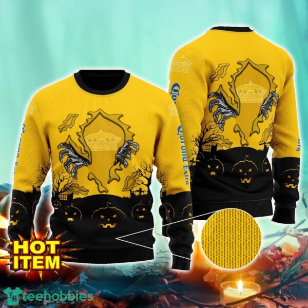 Corona Extra Scary Night Halloween Hand Pull Out Halloween 3D Sweater For Men and Women Product Photo 1