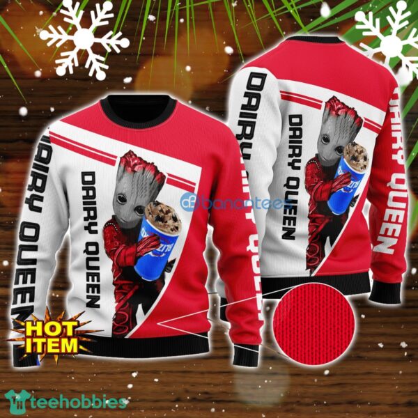 Dairy Queen And Baby Groot 3D Ugly Christmas Sweater For Men And Women Christmas Gift Product Photo 1
