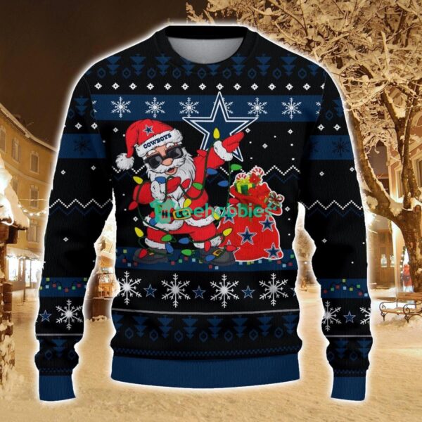 Dallas Cowboys Santa Claus Ugly Christmas Sweater All Printed Sweater For Fans Gift Ideas Product Photo 1