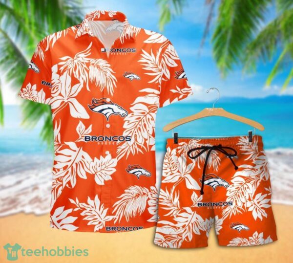 Denver Broncos Tropical Pattern Combo Hawaii Shirt and Shorts For Fans Product Photo 2
