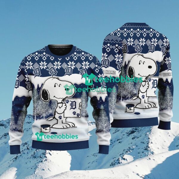 Detroit Tigers Mlb Funny Snoopy Sweater Ideas Christmas Ugly Sweater Best Gift Personalized Product Photo 1