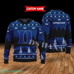 Duke Blue Devils Custom Name Merry Xmas Sweater For Duke Blue Devils Fans Sweater Product Photo 1