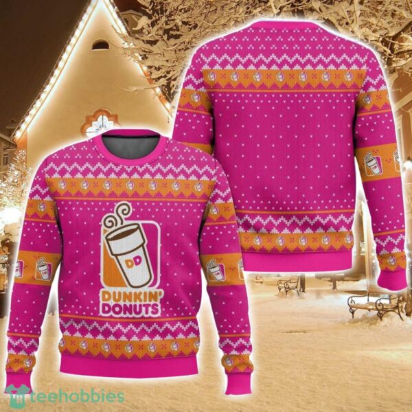 Dunkin’ Donuts Ugly Christmas Sweater For Men And Women Christmas Holiday Gift Family Gift Product Photo 1