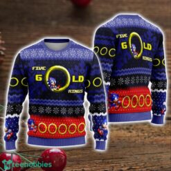 Five Gold Rings Cartoon Movie Ugly Christmas Sweater Gift Sonic Family Ugly Christmas Sweater Holiday Gift Product Photo 1