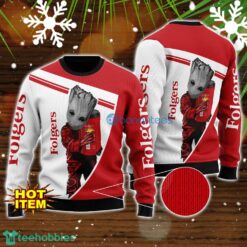 Folgers And Baby Groot 3D Ugly Christmas Sweater For Men And Women Christmas Gift Product Photo 1