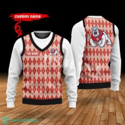 Fresno State Bulldogs Custom Name New Style Sweater Ghile Style 3D Print Christmas Sweater Product Photo 1
