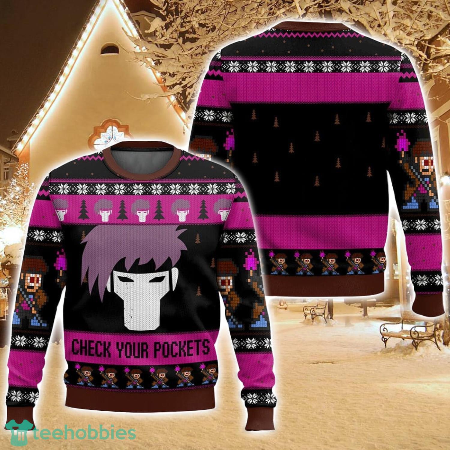 Gambit Ugly Christmas Sweater For Men And Women Christmas Holiday Gift Family Gift image Gambit Ugly Christmas Sweater For Men And Women Christmas Holiday Gift Family Gift Product Photo 1