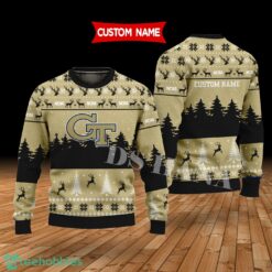 Georgia Tech Yellow Jackets Custom Name Merry Xmas Sweater For Georgia Tech Yellow Jackets Fans Sweater Product Photo 1