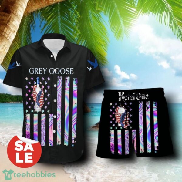 Grey Goose Vodka USA Flag Aloha Summer Beach Combo Hawaiian Shirt & Shorts For Men Women Product Photo 1