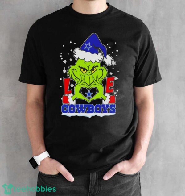 Grinch love Dallas Cowboys Fan Merry Christmas shirt - Black Unisex T-Shirt
