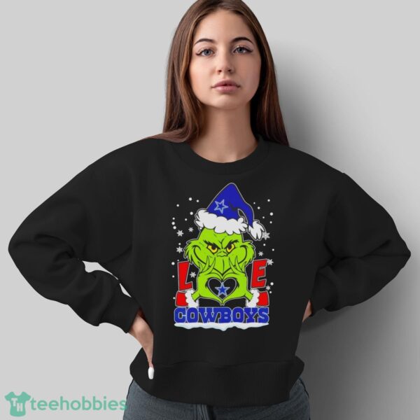 Grinch love Dallas Cowboys Fan Merry Christmas shirt - Sweatshirt