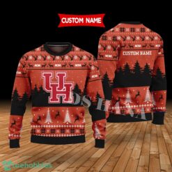 Houston Cougars Custom Name Merry Xmas Sweater For Houston Cougars Fans Sweater Product Photo 1