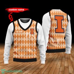 Illinois Fighting Illini Custom Name New Style Sweater Ghile Style 3D Print Christmas Sweater Product Photo 1