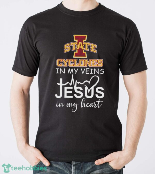Iowa State Cyclones In My Veins Jesus In My Heart T-Shirt Hoodie Sweatshirt - Men T-Shirt