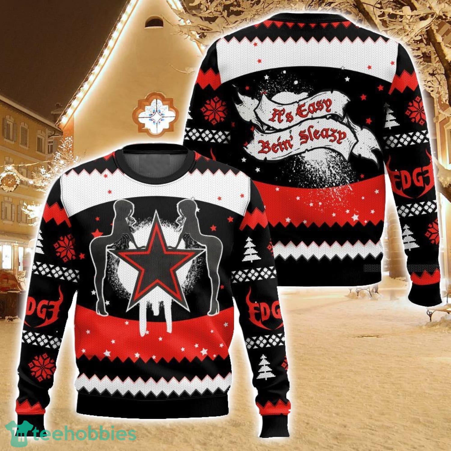 It’s Easy Bein’ Sleazy Edge WWE Ugly Christmas Sweater Christmas Gift For Family Holiday Gift image It’s Easy Bein’ Sleazy Edge WWE Ugly Christmas Sweater Christmas Gift For Family Holiday Gift Product Photo 1