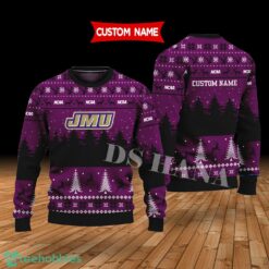 James Madison Dukes Custom Name Merry Xmas Sweater For James Madison Dukes Fans Sweater Product Photo 1