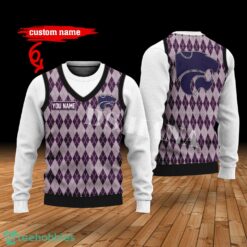 Kansas State Wildcats Custom Name New Style Sweater Ghile Style 3D Print Christmas Sweater Product Photo 1