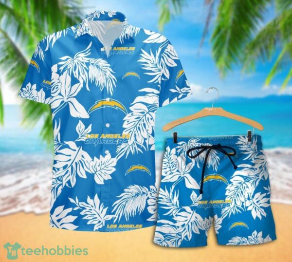 Los Angeles Chargers Tropical Pattern Combo Hawaii Shirt and Shorts For Fans Product Photo 2
