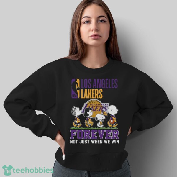 Los Angeles Lakers Snoopy Peanuts T Shirt, Forever Not Just When We Win Lakers Shirt - Sweatshirt