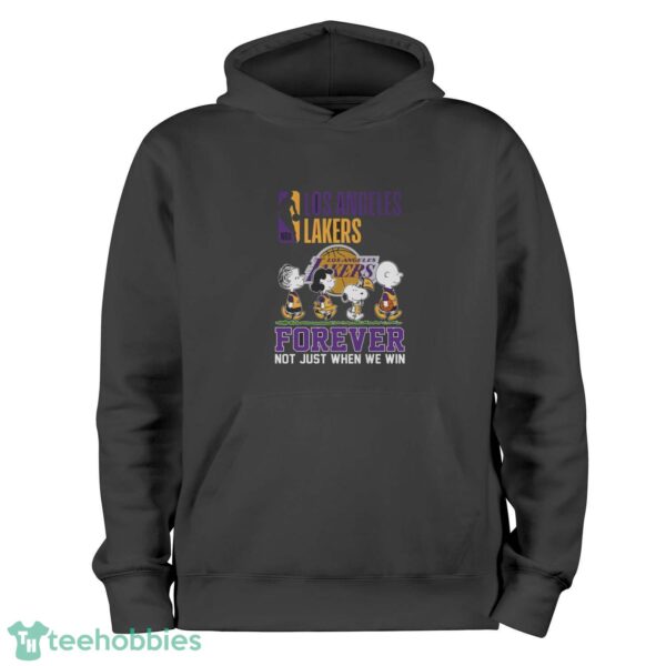 Los Angeles Lakers Snoopy Peanuts T Shirt, Forever Not Just When We Win Lakers Shirt - Black Hoodie