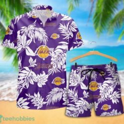 Los Angeles Lakers Tropical Pattern Combo Hawaii Shirt and Shorts For Fans Product Photo 2