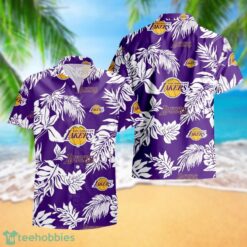 Los Angeles Lakers Tropical Pattern Combo Hawaii Shirt and Shorts For Fans Product Photo 3