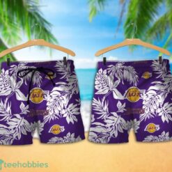 Los Angeles Lakers Tropical Pattern Combo Hawaii Shirt and Shorts For Fans Product Photo 1
