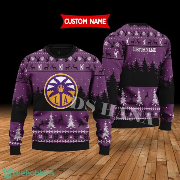 Los Angeles Sparks Custom Name Merry Xmas Sweater For Soccer Sport Team's Fans Sweater Product Photo 1