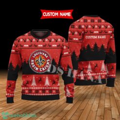 Louisiana Ragin' Cajuns Custom Name Merry Xmas Sweater For Louisiana Ragin' Cajuns Fans Sweater Product Photo 1