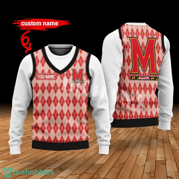 Maryland Terrapins Custom Name New Style Sweater Ghile Style 3D Print Christmas Sweater Product Photo 1